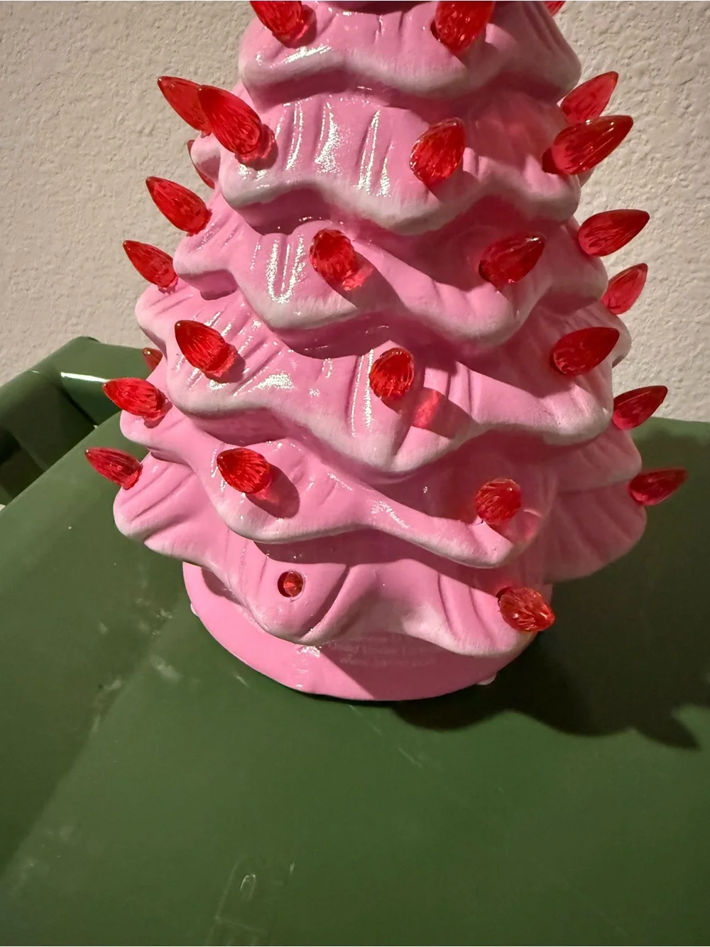Hello Kitty Pink Tree Figurine with Red Bulb Lights